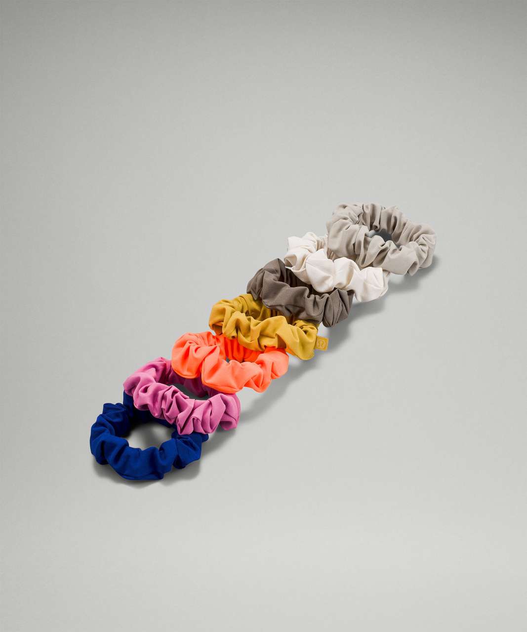 Lululemon Uplifting Scrunchie 7 Pack - Larkspur / Pink Blossom / Highlight Orange / Parachute / Rover / Raw Linen / White Opal