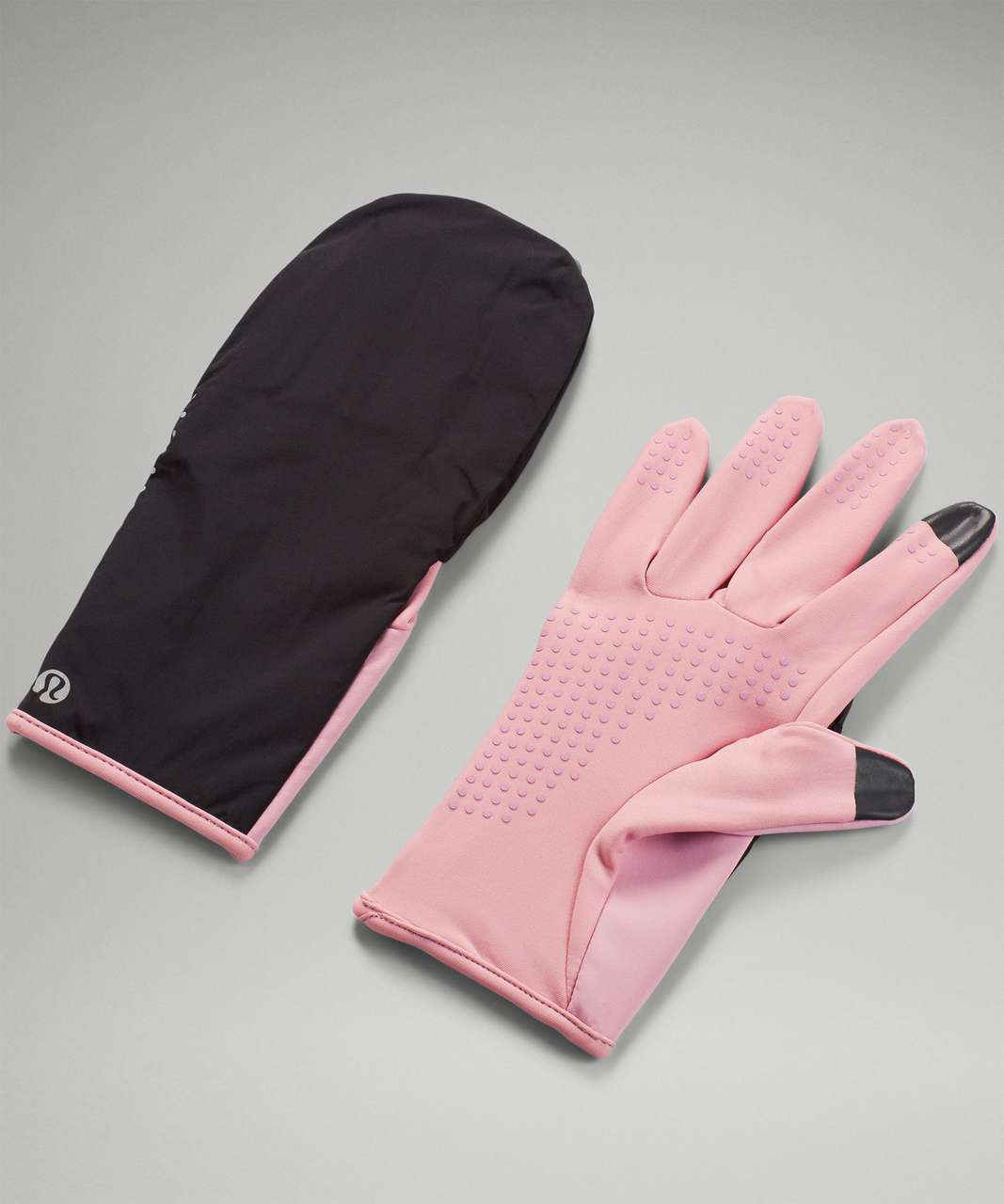 Lululemon Run for It All Hooded Gloves - Pink Taupe / Black