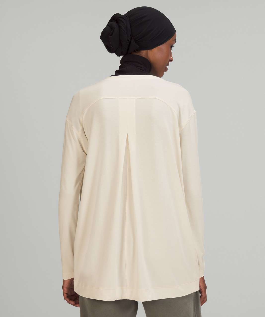 Lululemon Modal Pleated Back Long Sleeve Shirt - White Opal