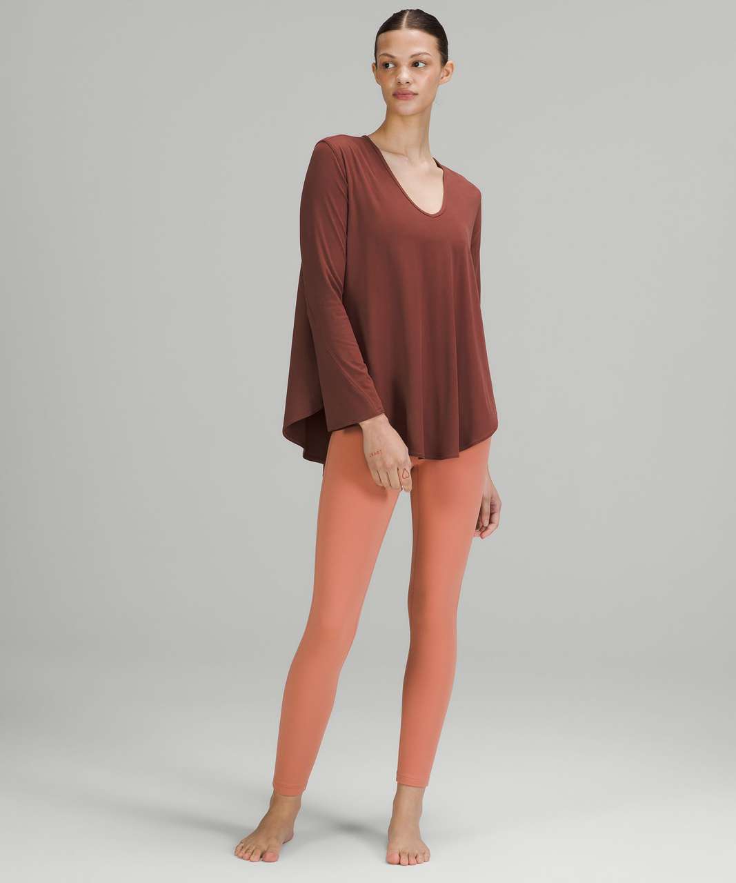 Lululemon Nulu Relaxed-Fit Yoga Long Sleeve Shirt - Smoky Red