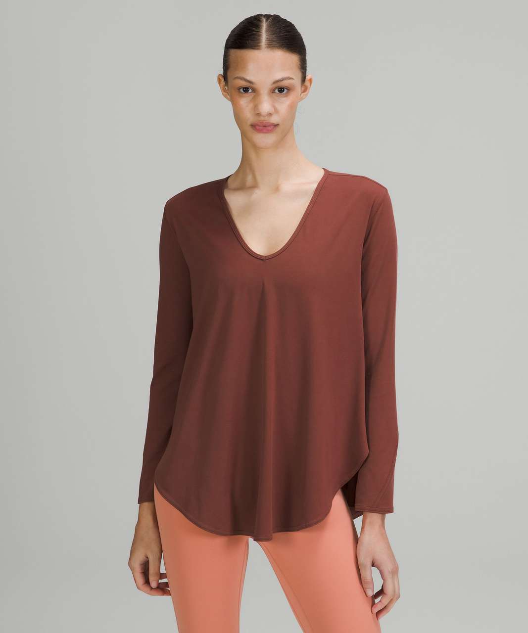 Lululemon Nulu Relaxed-Fit Yoga Long Sleeve Shirt - Smoky Red