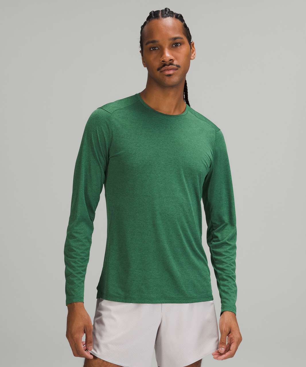 Lululemon Fast and Free Long Sleeve Shirt - Heathered Everglade Green