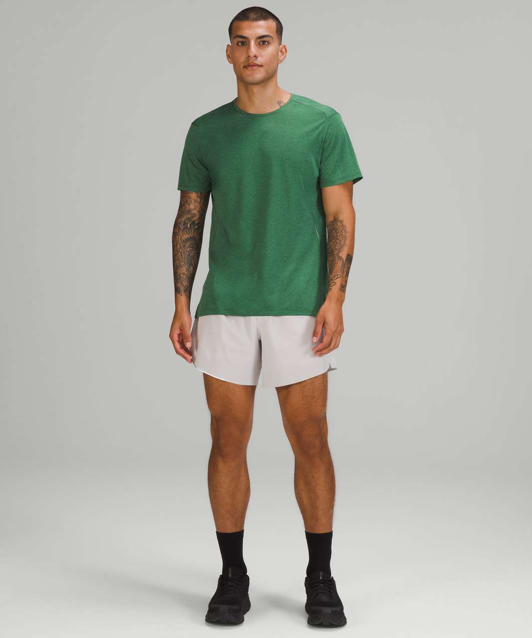 Lululemon Fast and Free Short Sleeve Shirt - Heathered Everglade Green