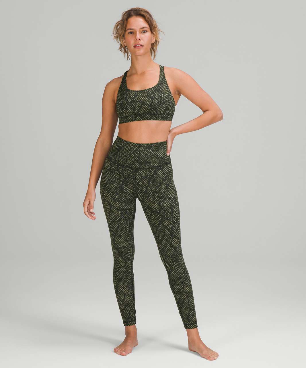 Lululemon Wild Light Support, A/b Cup In Reptilia Jacquard Rainforest Green  Rosemary Green