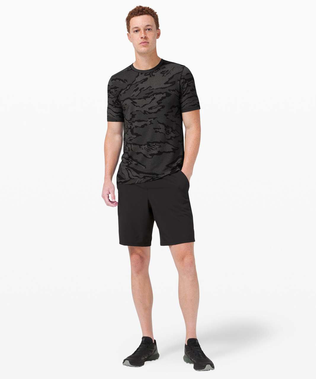 Lululemon Metal Vent Breathe Short Sleeve Shirt - City Camo / Silver Drop / Black