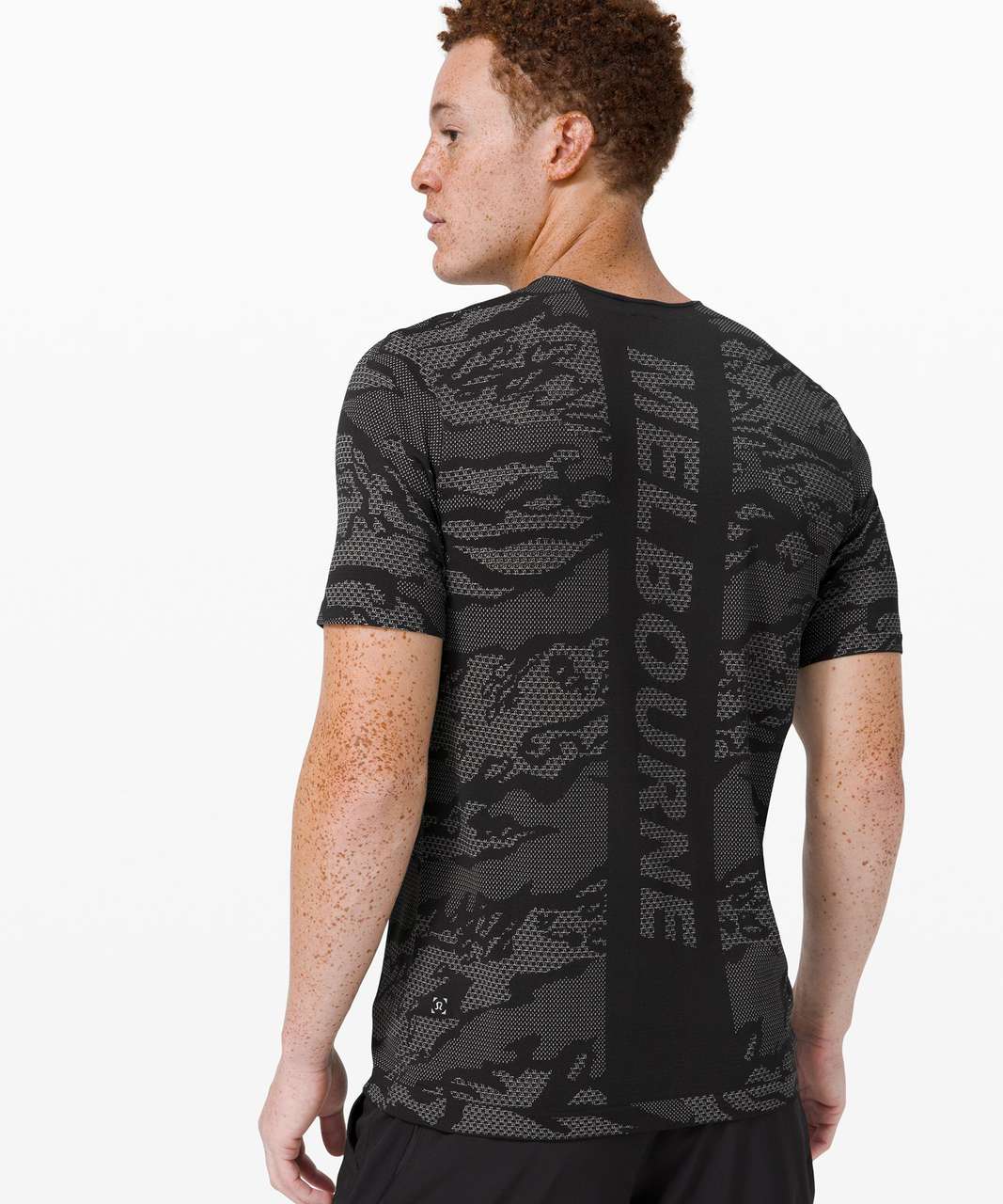 Lululemon Metal Vent Breathe Short Sleeve Shirt - City Camo / Silver Drop / Black