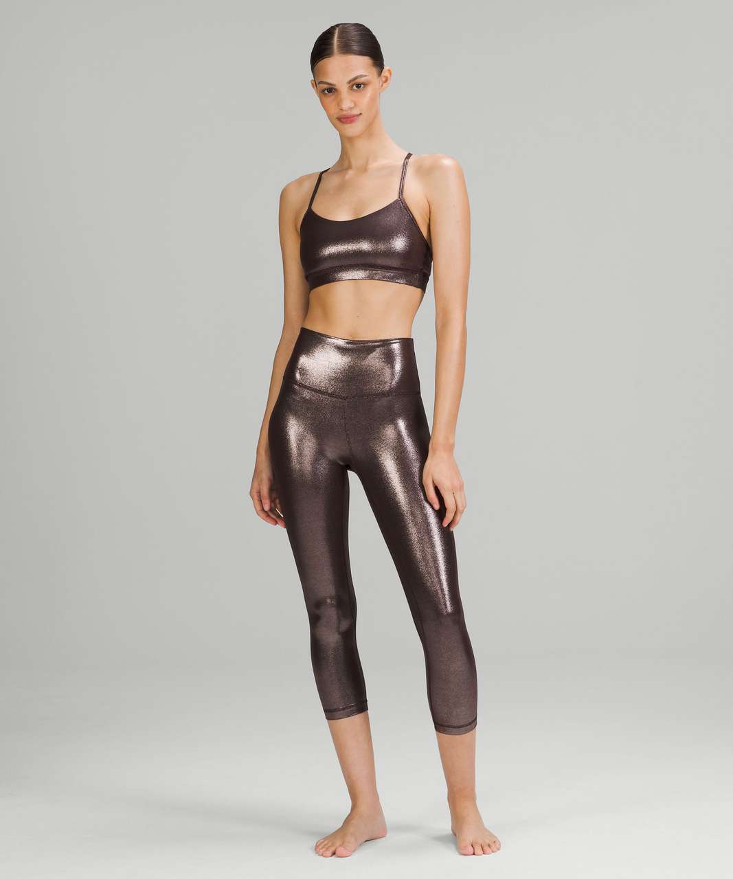 Discount Lululemon Leggings - Radiate Foil Print French Press