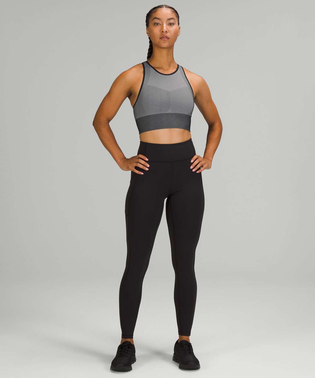 Lululemon Ebb to Train Bra *Medium Support, C/D Cup - Black / White