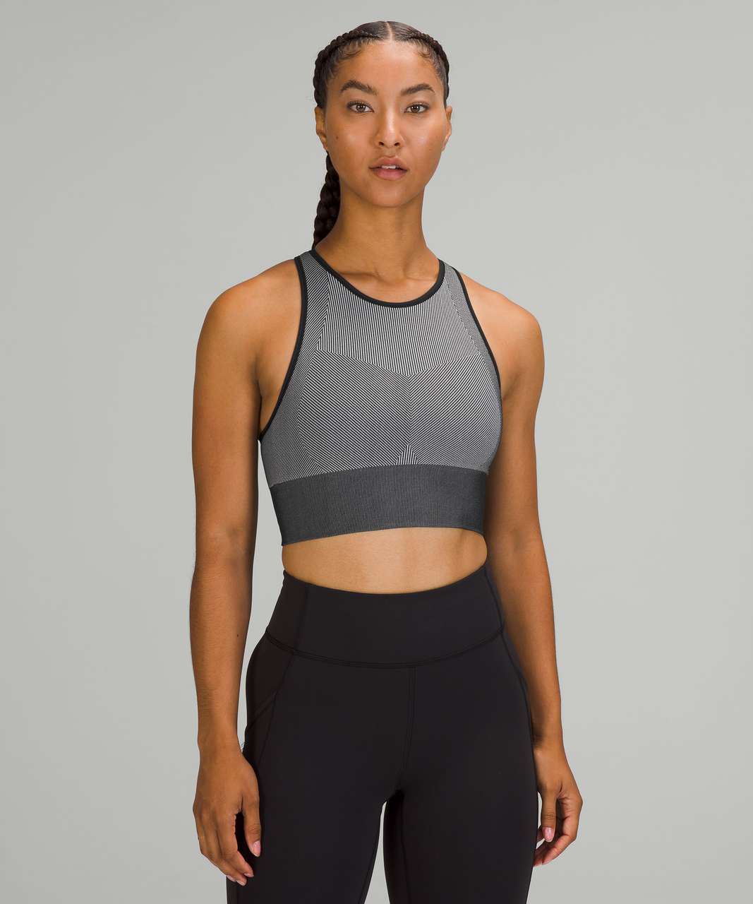 Lululemon Ebb to Train Bra *Medium Support, C/D Cup - Black / White