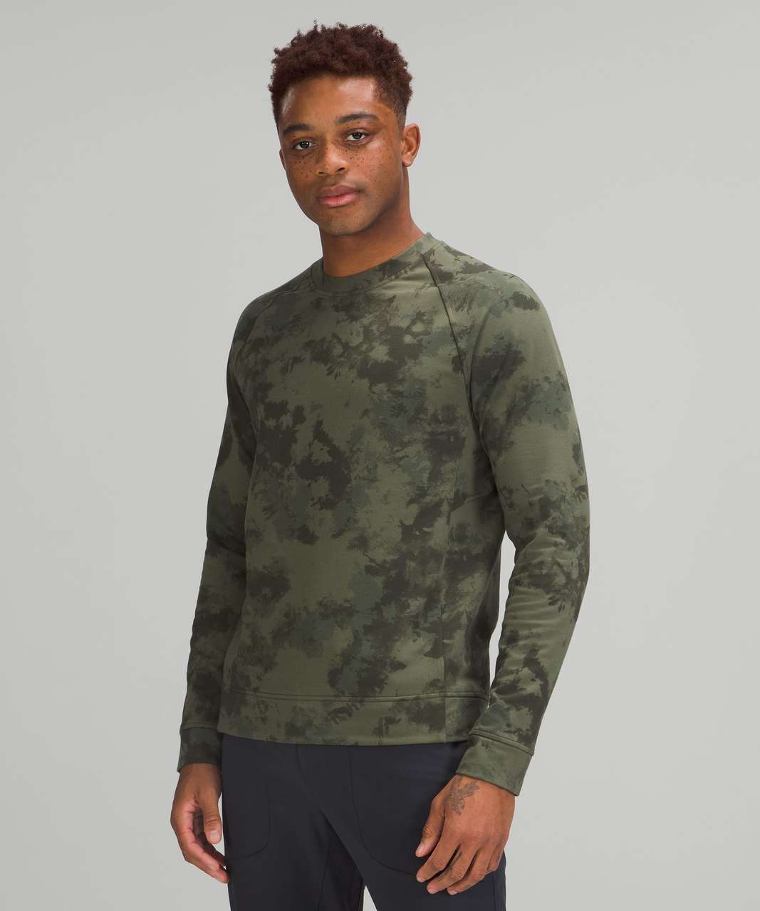 Lululemon City Sweat Crew - Orbital Tie Dye Medium Olive Multi