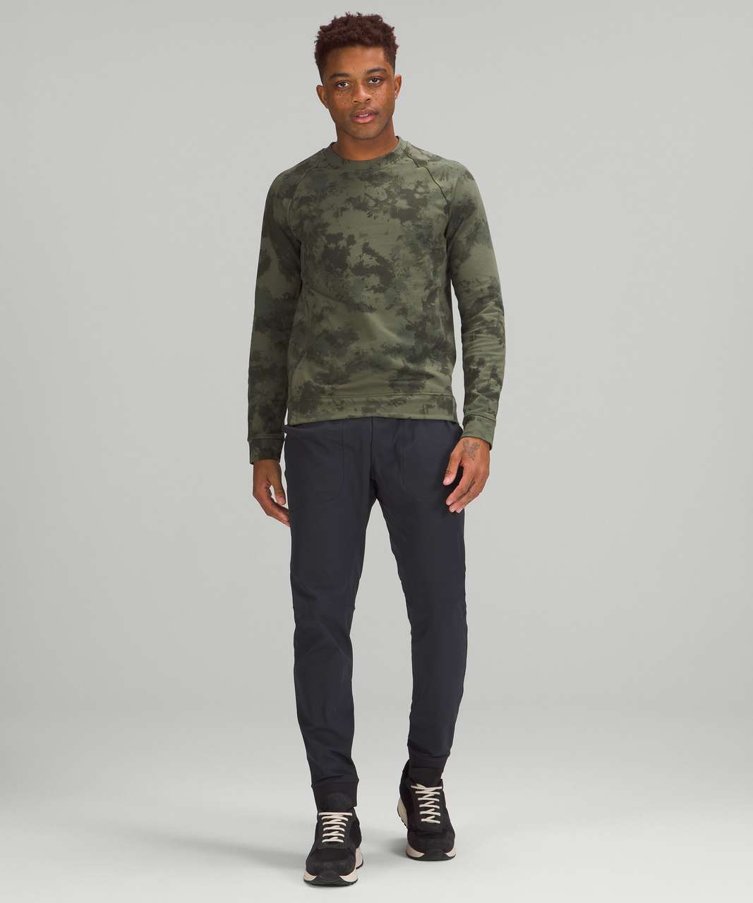 Lululemon City Sweat Crew - Orbital Tie Dye Medium Olive Multi - lulu  fanatics