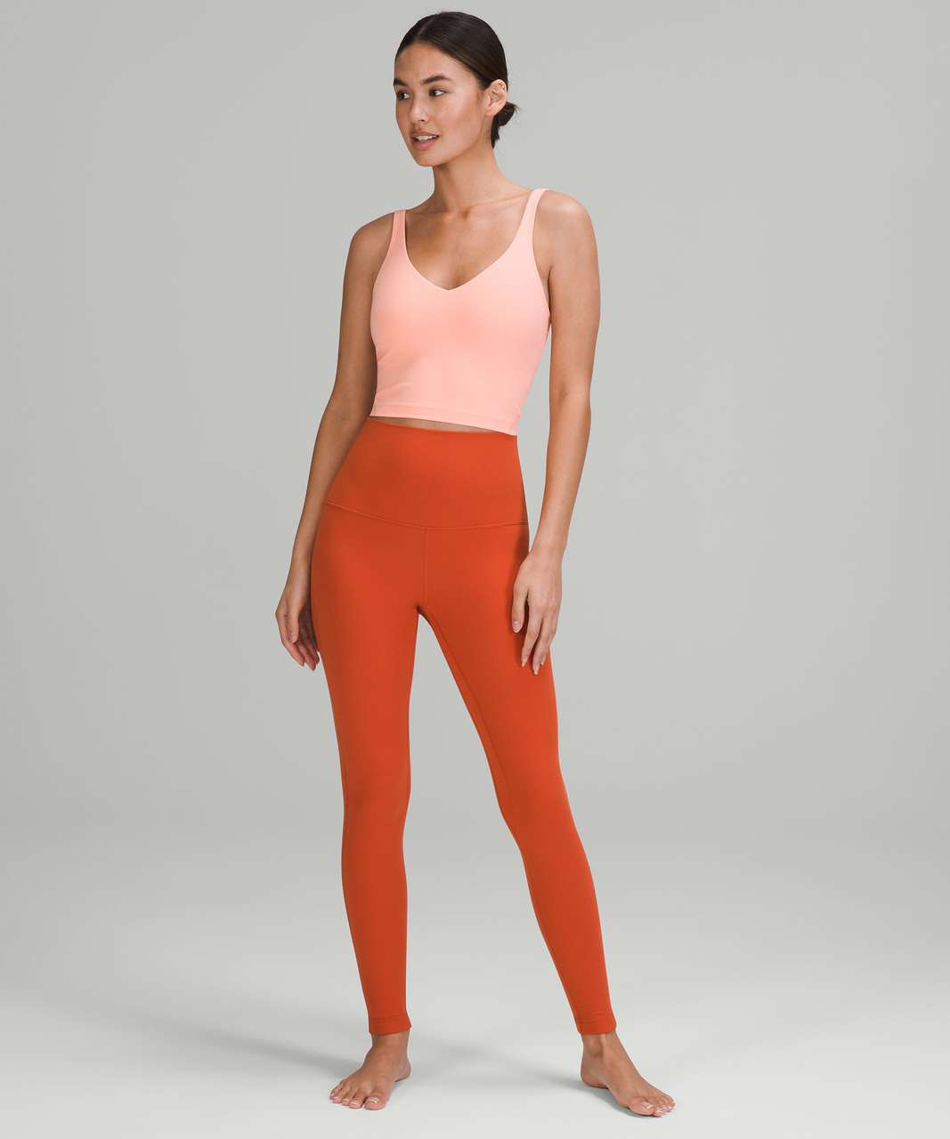 Align Tank (Pink Puff) vs Align High Neck Tank (Canyon Orange