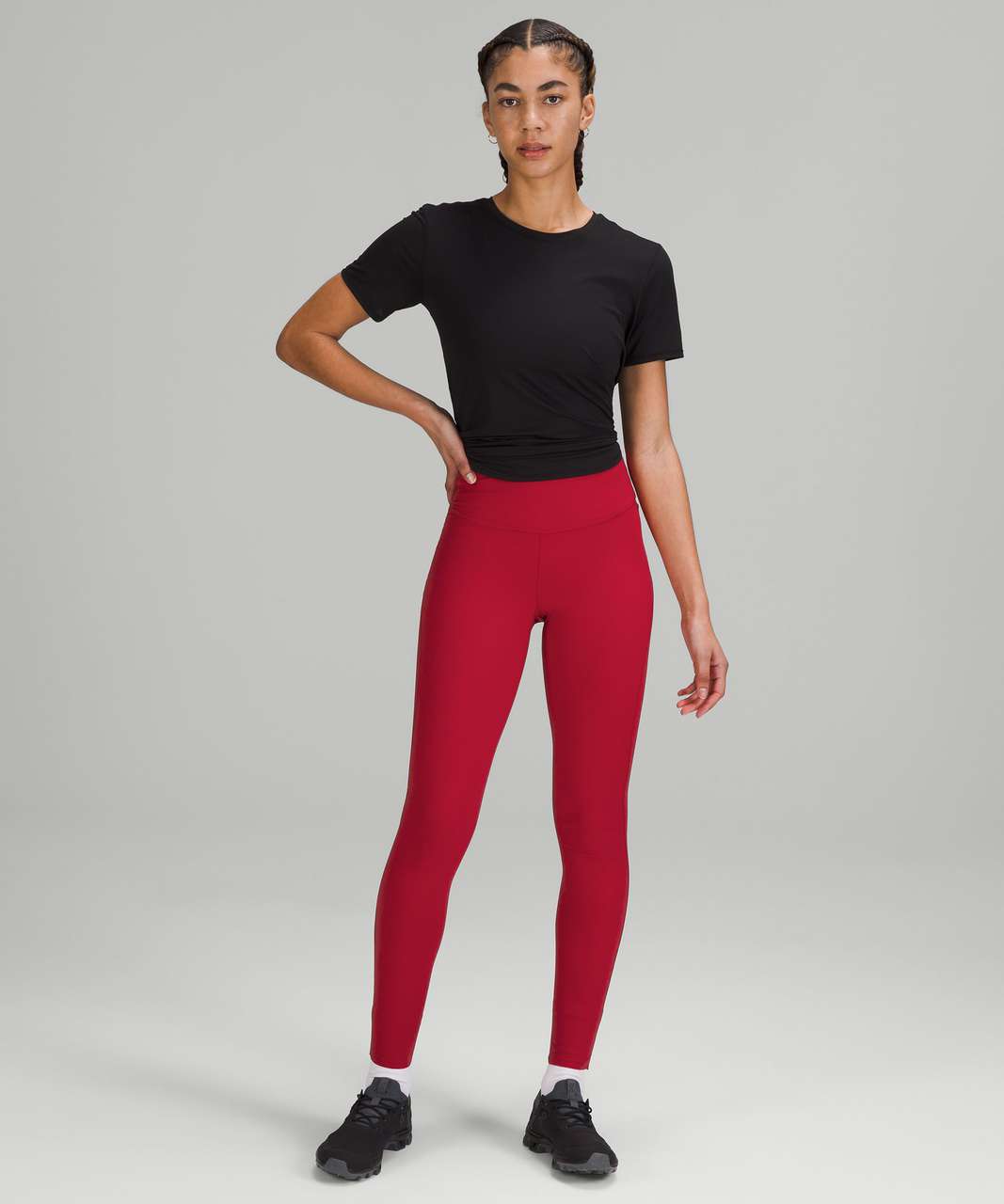 Lululemon Base Pace High-Rise Tight 28 *Brushed Nulux - Dark Red - lulu  fanatics