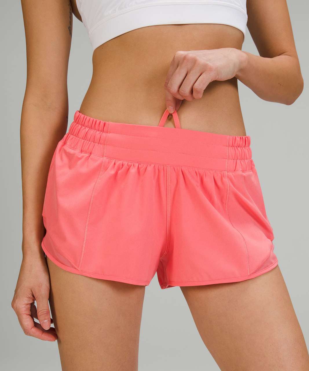 Lululemon Hotty Hot Low-Rise Lined Short 2.5 - Raspberry Cream - lulu  fanatics