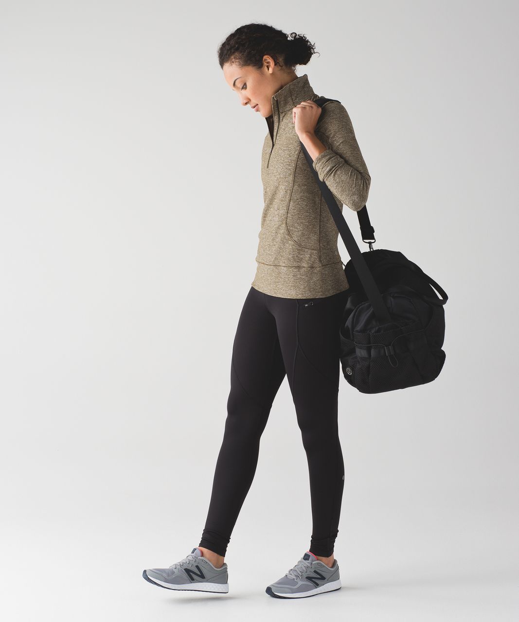 Lululemon Rush Hour 1/2 Zip - Heathered Military Green