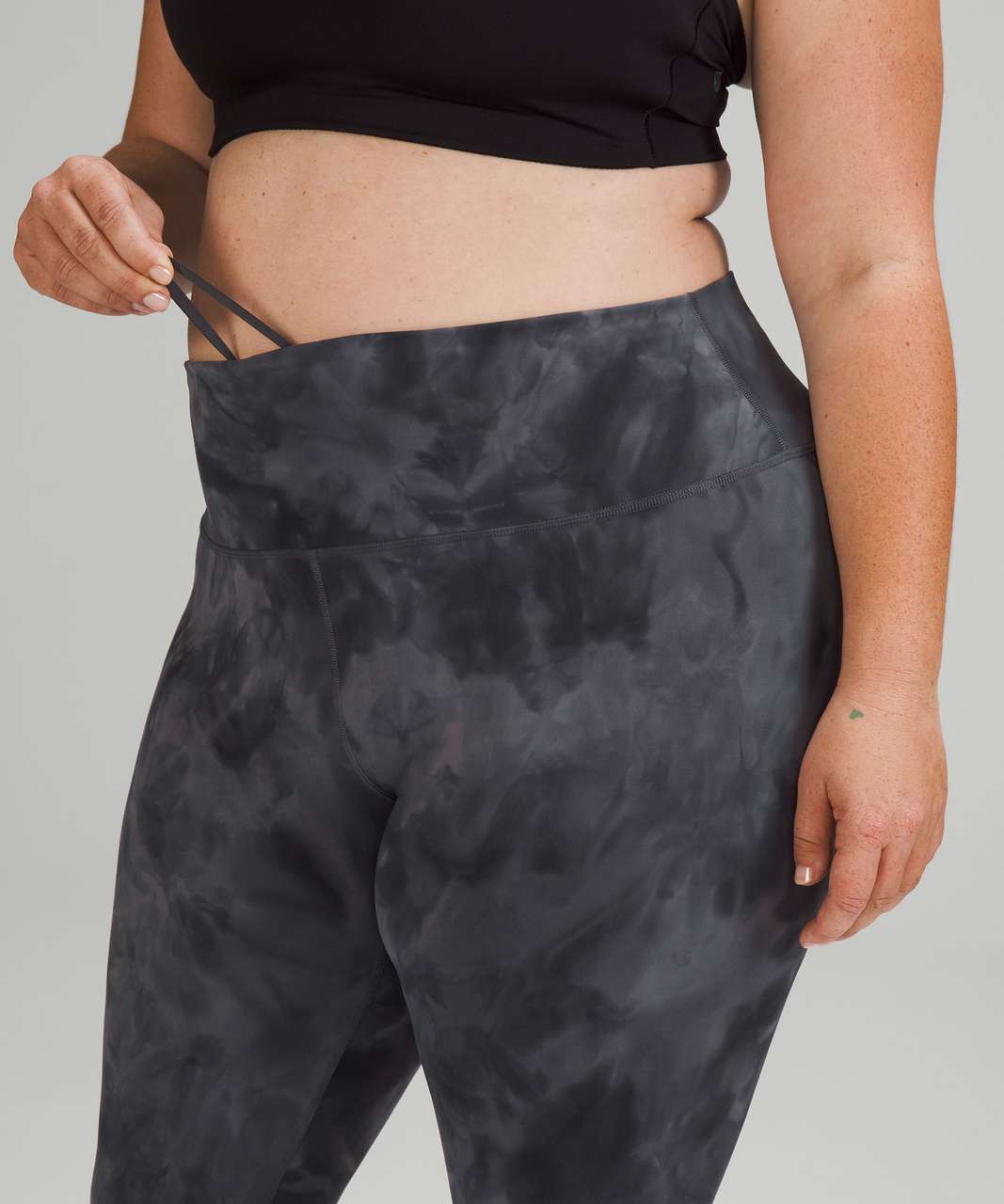 Lululemon Wunder Train High-Rise Crop 23" - Diamond Dye Pitch Grey Graphite Grey