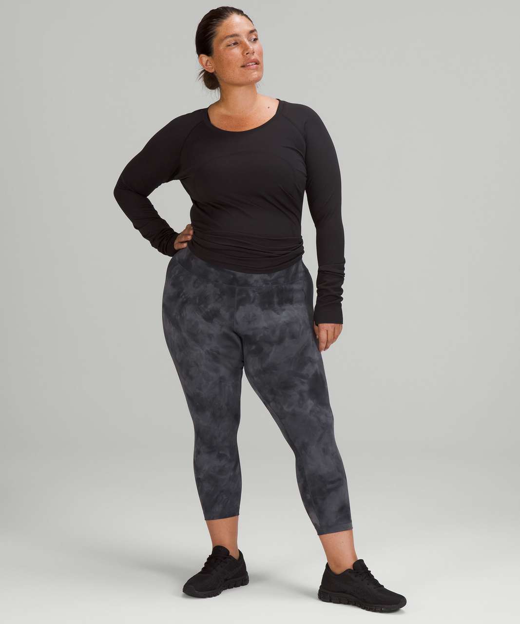 Lululemon Align High-Rise Crop 23 - Diamond Dye Pitch Grey Graphite Grey  (First Release) - lulu fanatics