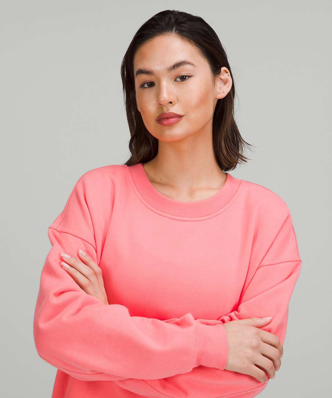 Lululemon Perfectly Oversized Crew - Raspberry Cream - lulu fanatics