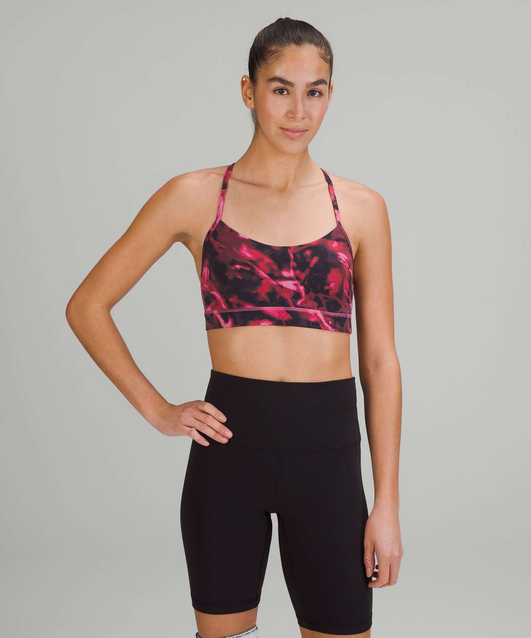 Lululemon Nulu Front Darting Yoga Bra size 4 PBOL Pink Blossom Lt