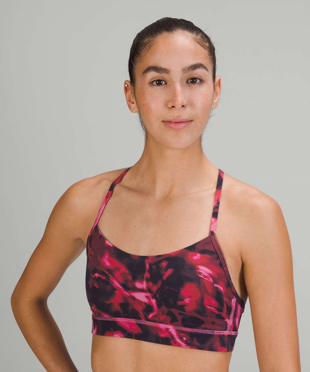 Lululemon Flow Y Nulu Bra *Light Support, A–C Cups - Intensity Pink Blossom  Multi - lulu fanatics