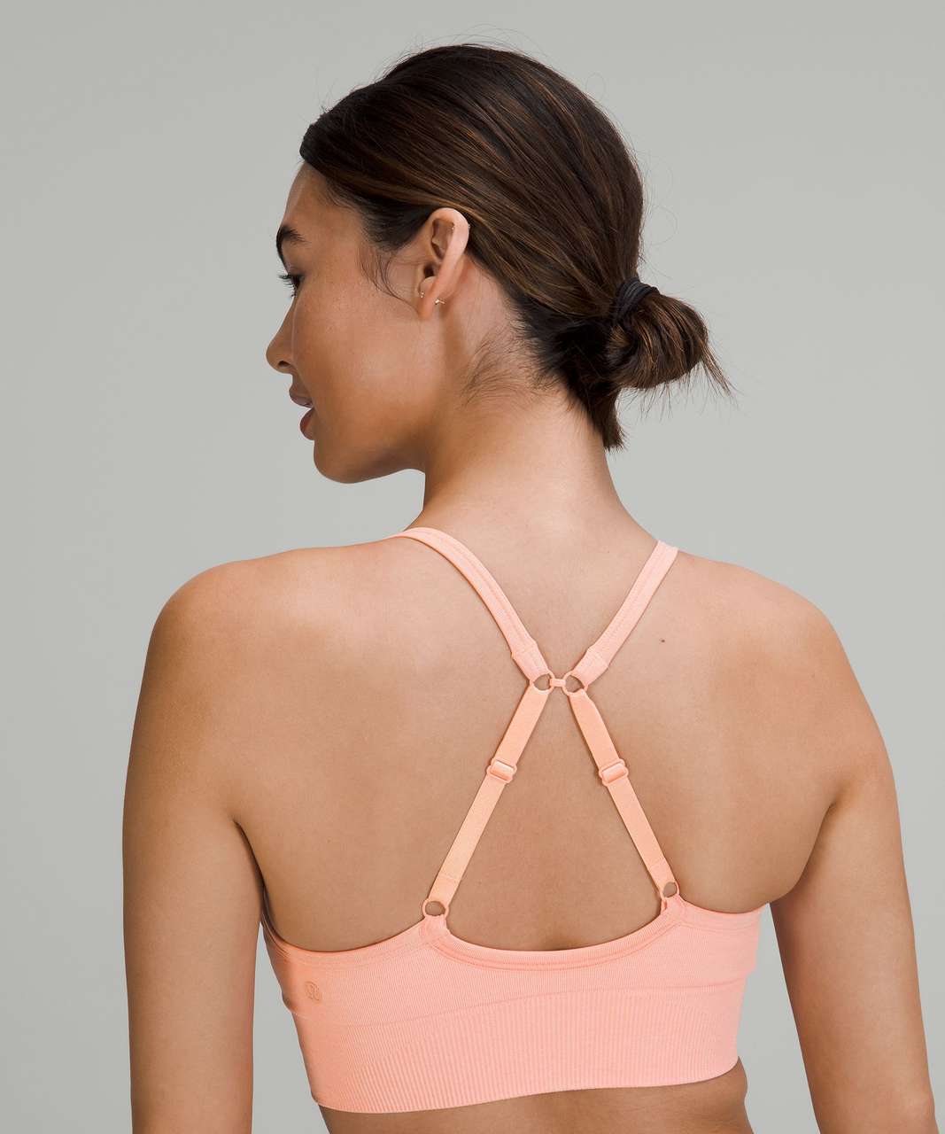 Lululemon Ebb to Street Bra *Light Support, C/D Cup - Heathered Dew Pink / White