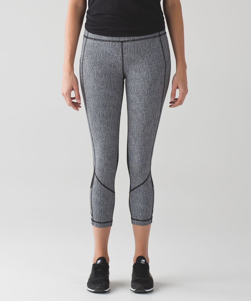 Lululemon Pace Rival Crop (19") - Cross Hatch Heather Black Heathered Ice Grey / Black