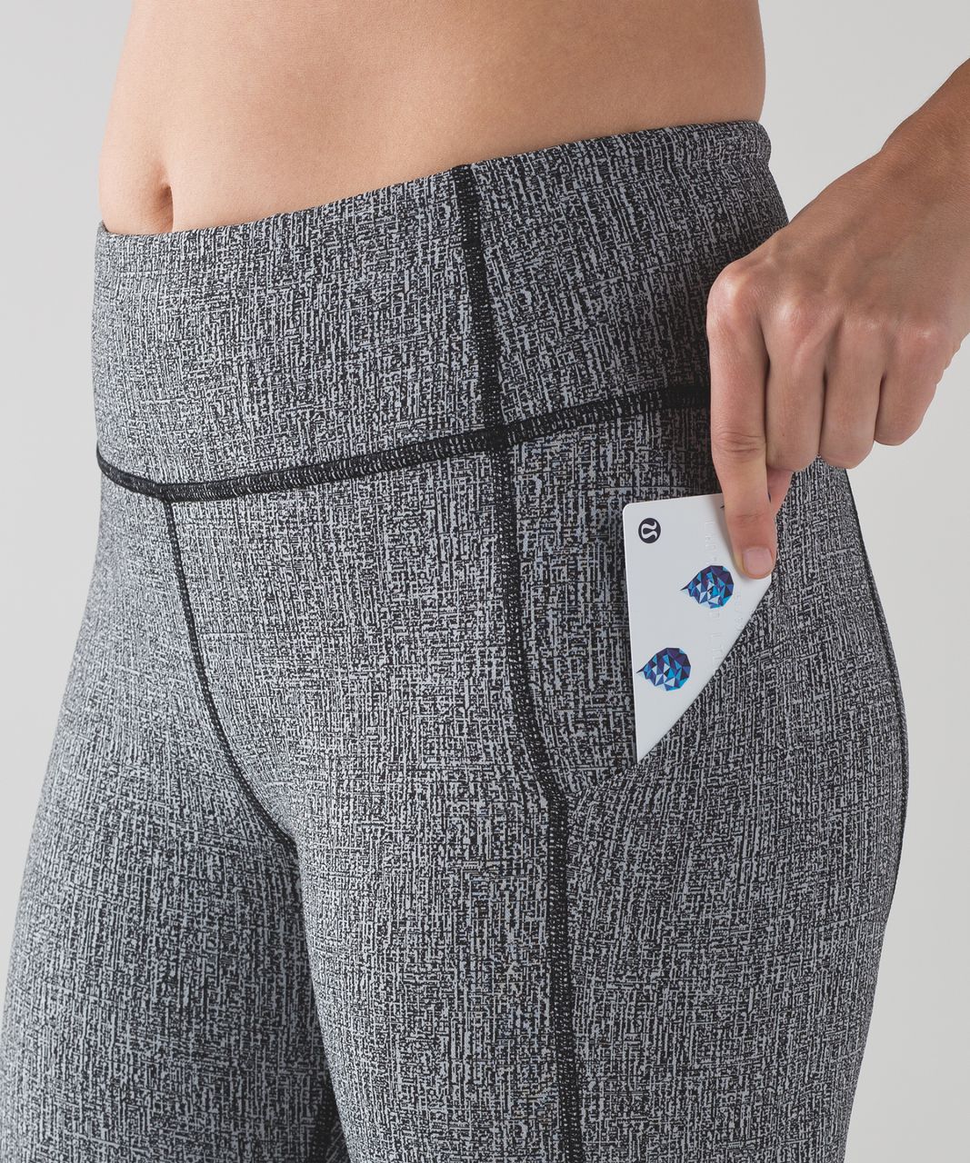 Lululemon Pace Rival Crop (19") - Cross Hatch Heather Black Heathered Ice Grey / Black