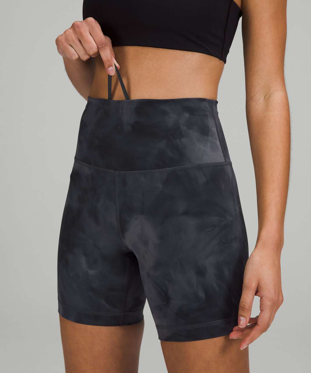 Lululemon Logo Waistband High-Rise Training Short - Graphite Grey - lulu  fanatics