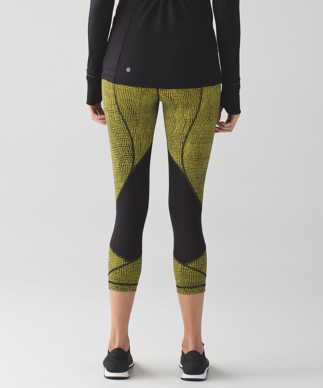 Lululemon Pace Rival Crop (19") - Fall Net Toxic Black / Black