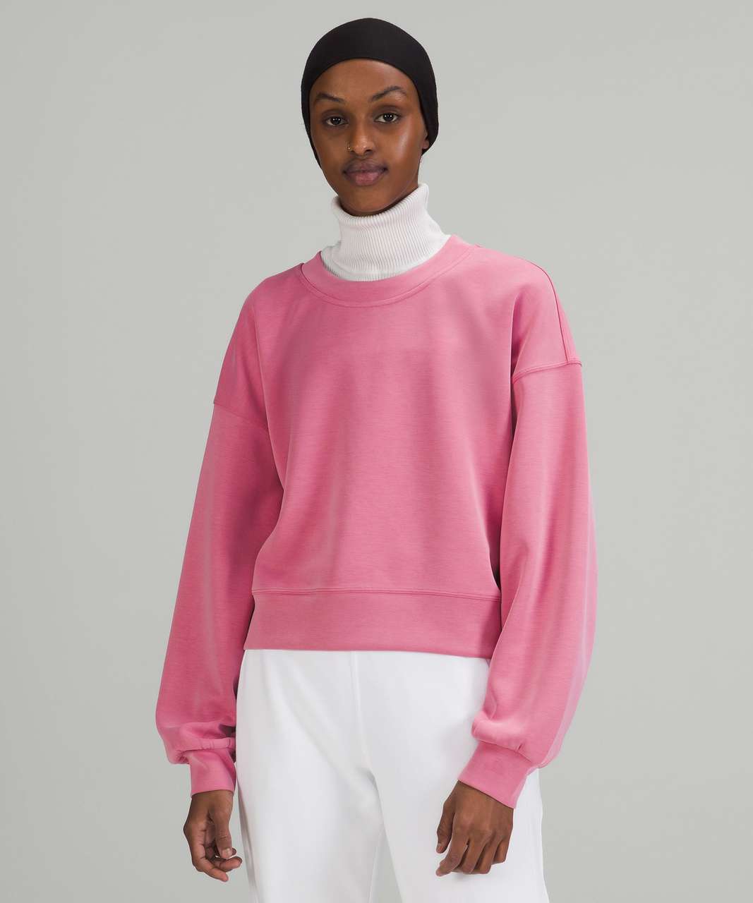 Lululemon Perfectly Oversized Cropped Crew *Softstreme - Pink