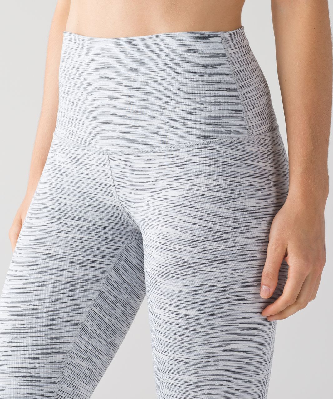 Lululemon Wunder Under Space Dye Pin Striped Gray Crop Capri