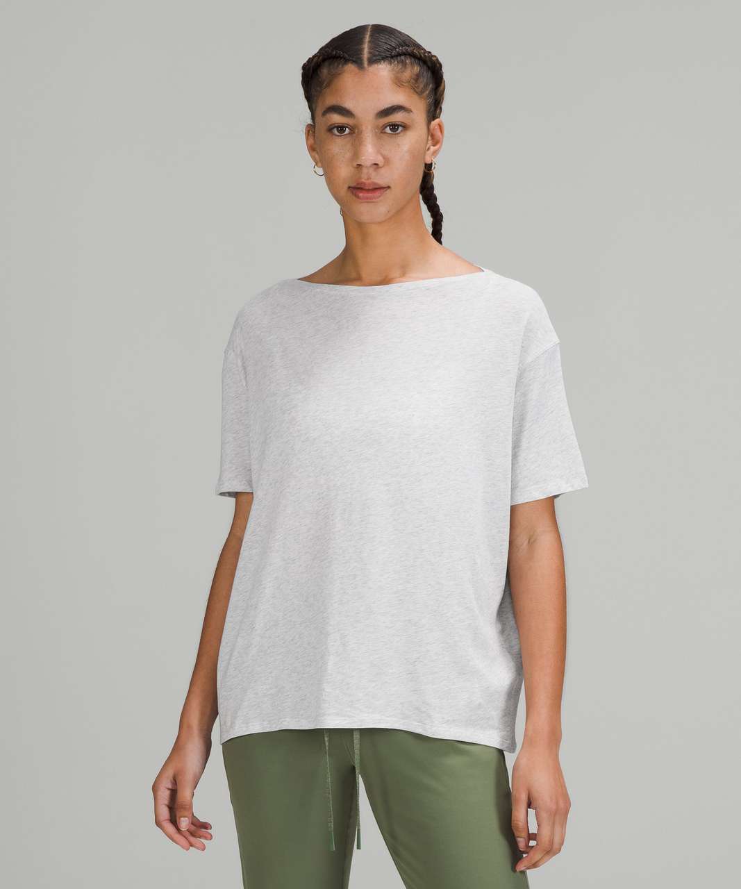 Lululemon Twist Back Tee - Heathered Core Medium Grey - lulu fanatics