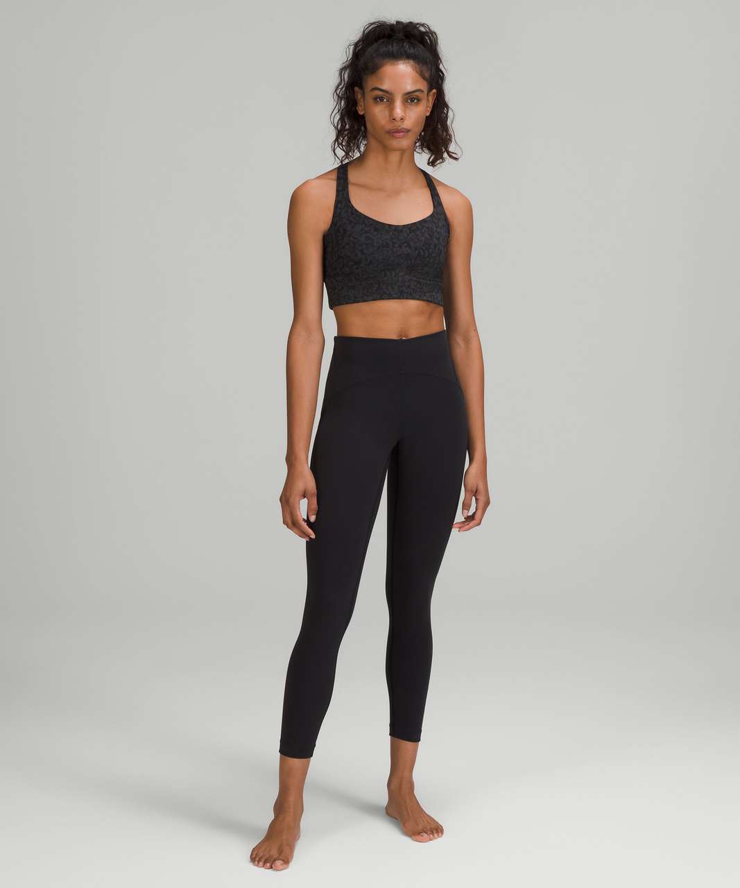 Lululemon Free to Be Longline Bra - Wild *Light Support, A/B Cup -  Intertwined Camo Deep Coal Multi - lulu fanatics