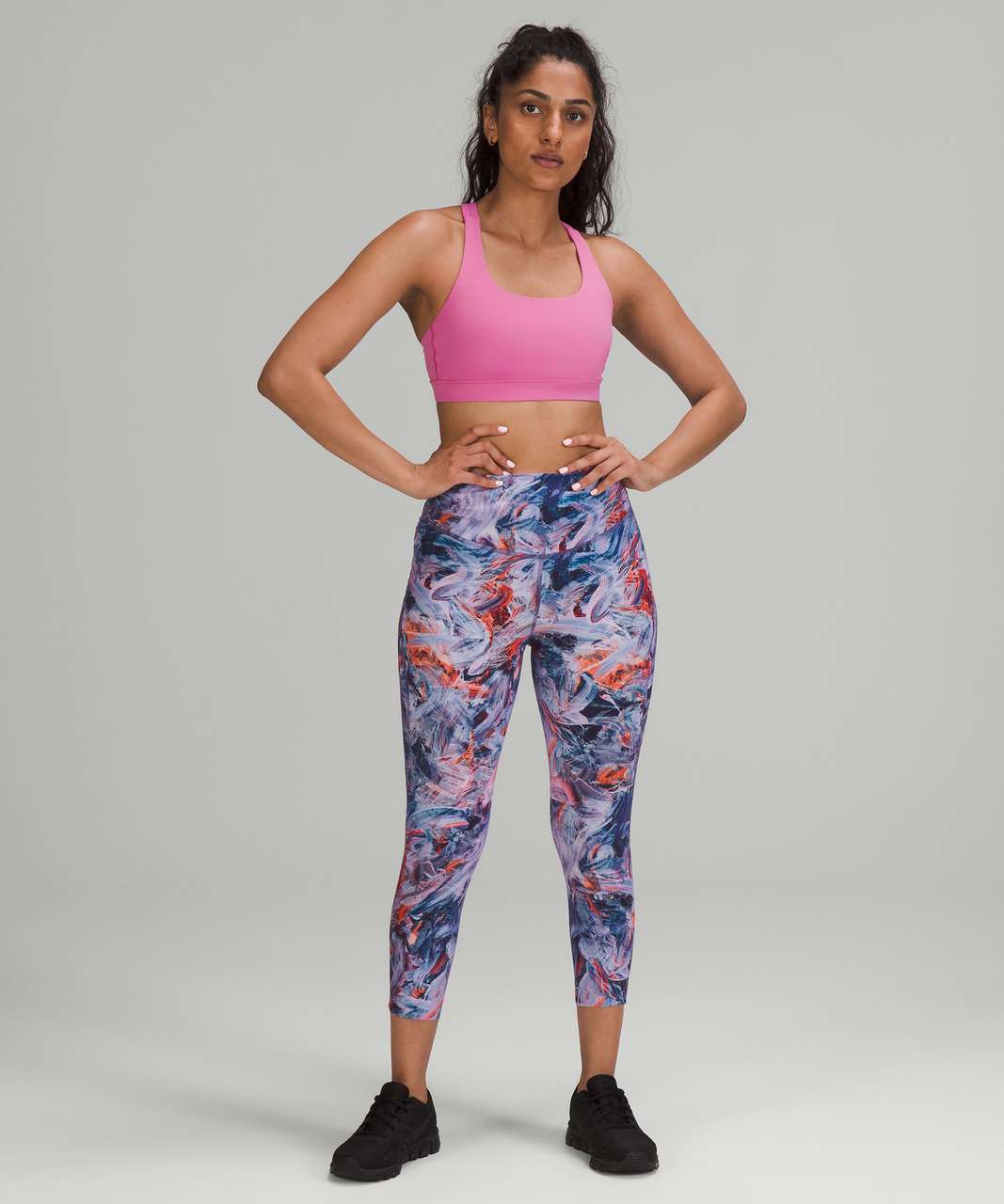 Lululemon Base Pace High-Rise Crop 17 - Cheetah Camo Magenta Purple Multi  - lulu fanatics