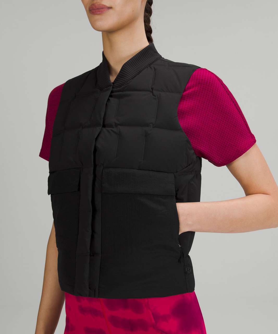 Lululemon lab Geo Quilted Down Vest - Black / Black