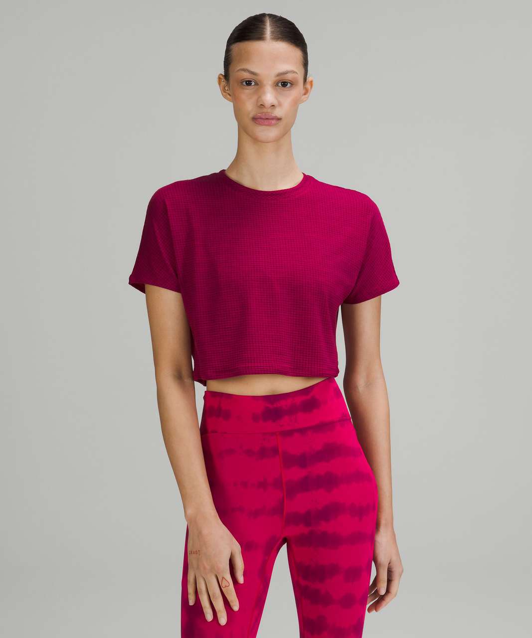 Lululemon lab Wool-Blend Cropped T-shirt - Pink Dragonfruit / Wild Berry