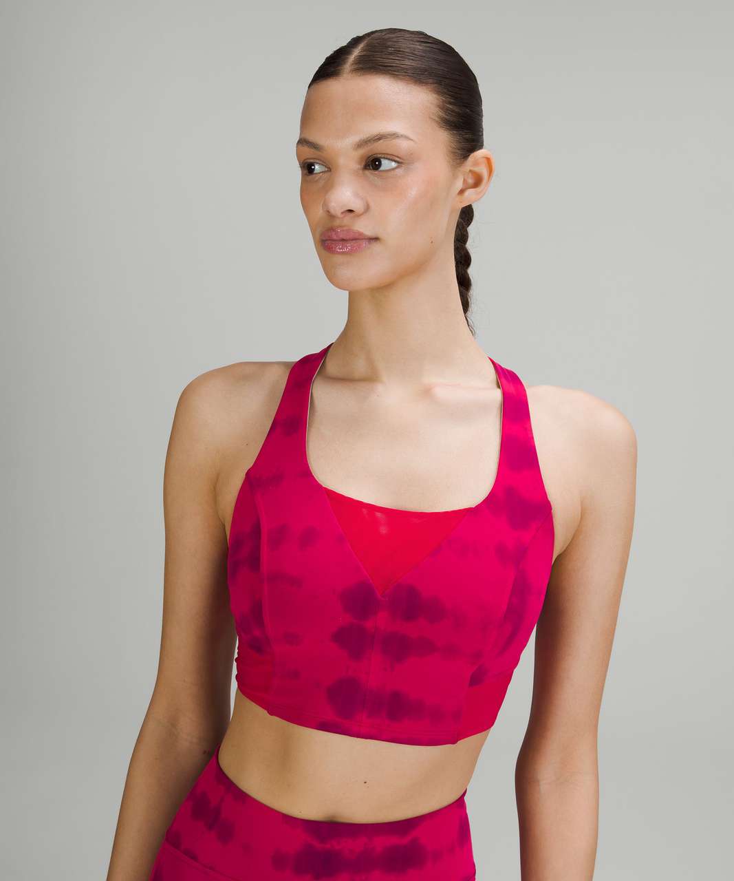 Lululemon lab Mesh Panels Train Bra *Medium Support B/C cup - Weaves Dye Pink Dragonfruit Wild Berry