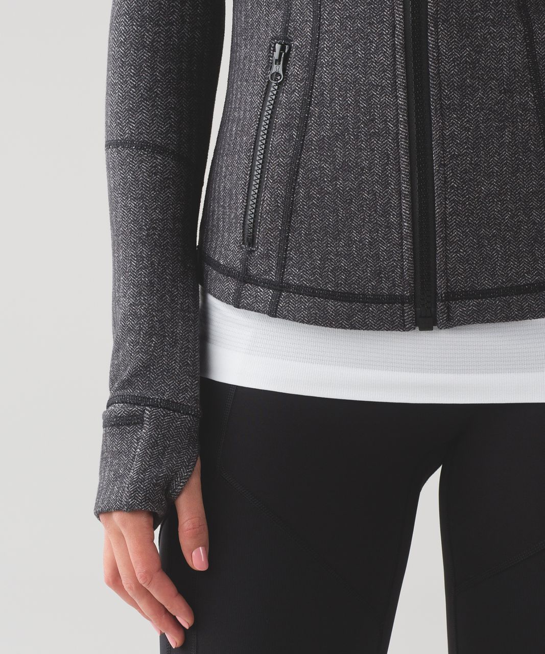 Lululemon Define Jacket size 8 Heathered Black grey rulu yoga pilates comfy  