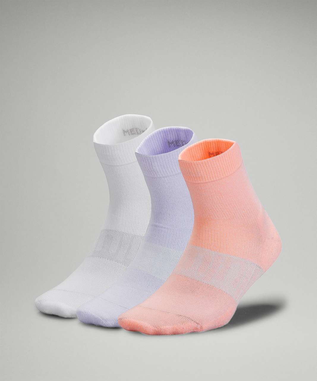 Lululemon Daily Stride Mid-Crew Sock 3 Pack - Dew Pink / Pastel Blue / White