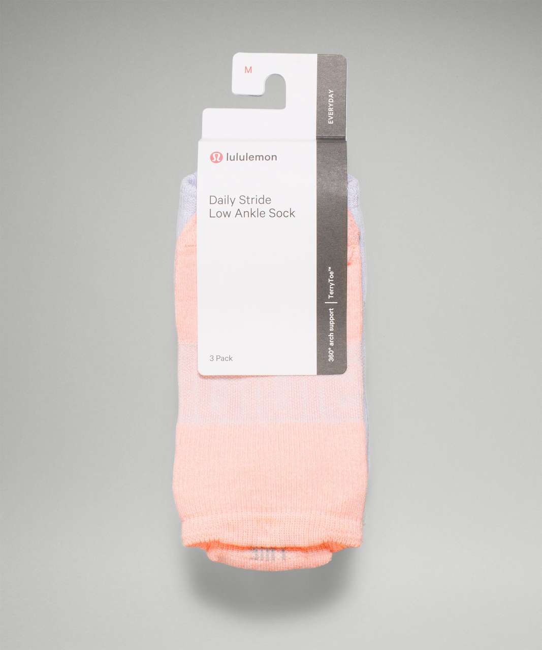 Lululemon Daily Stride Low-Ankle Sock 3 Pack - Dew Pink / Pastel Blue / White