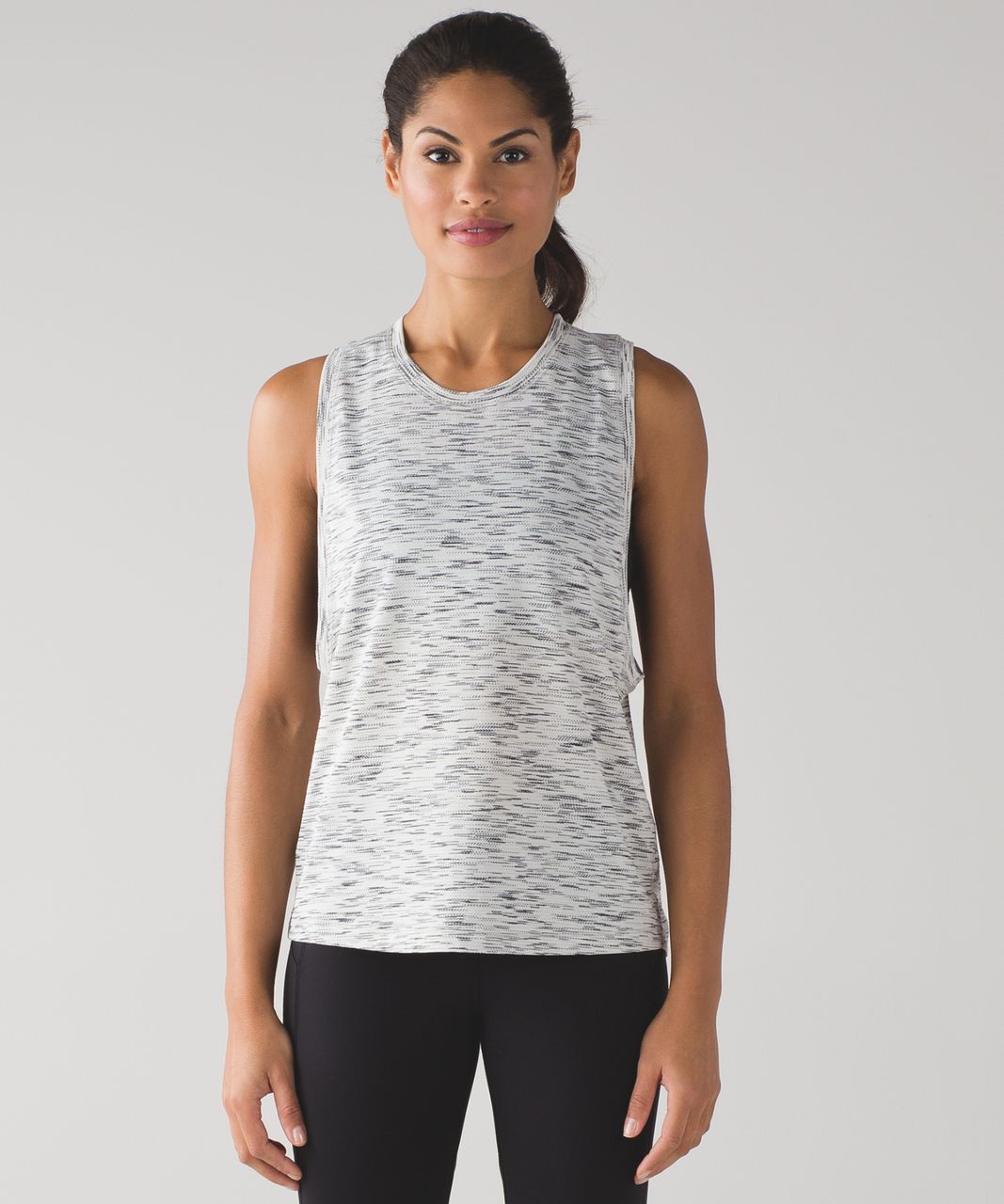 Lululemon Cardio Squad Tank II - Tiger Space Dye Black White