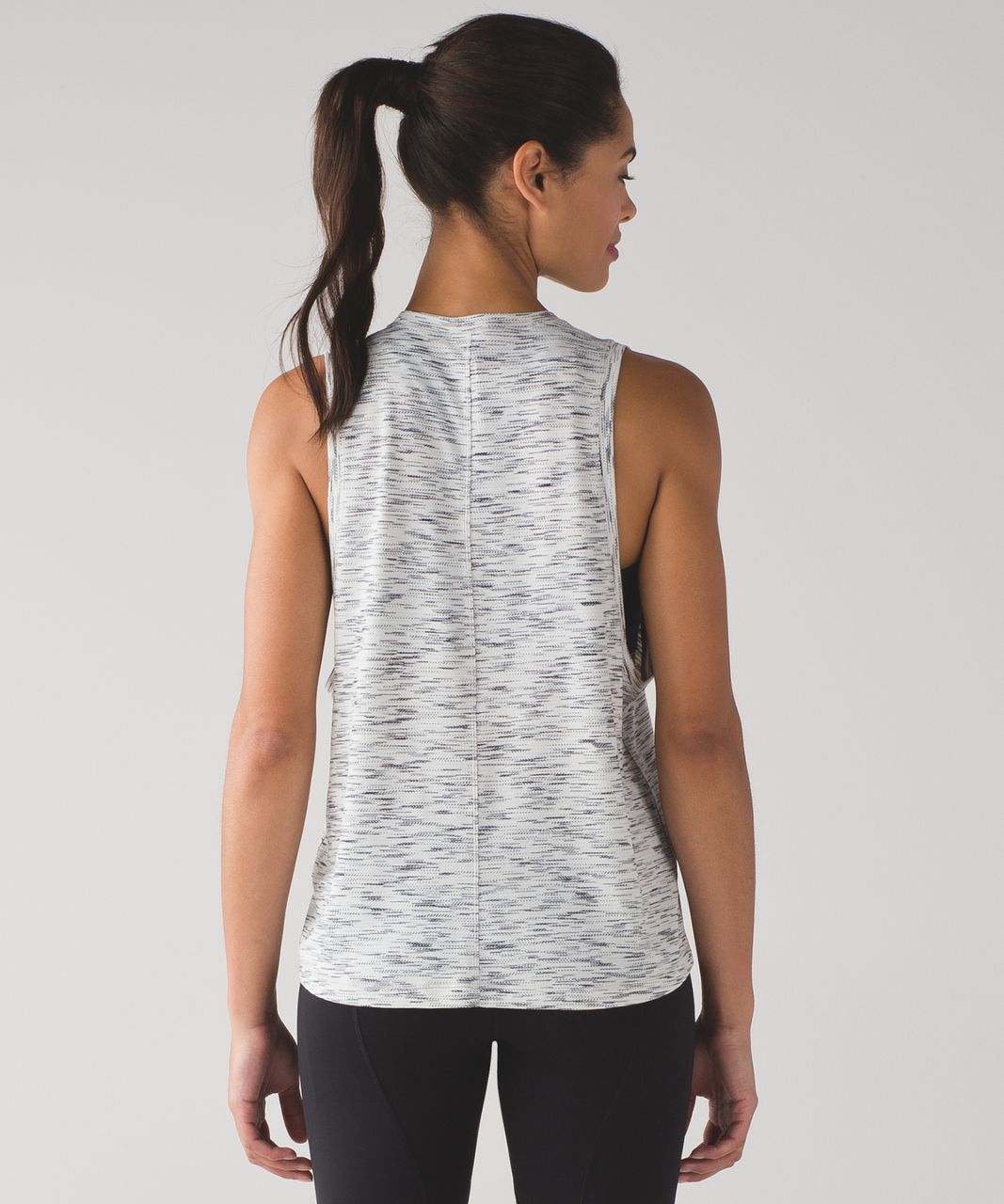 Lululemon Cardio Squad Tank II - Tiger Space Dye Black White