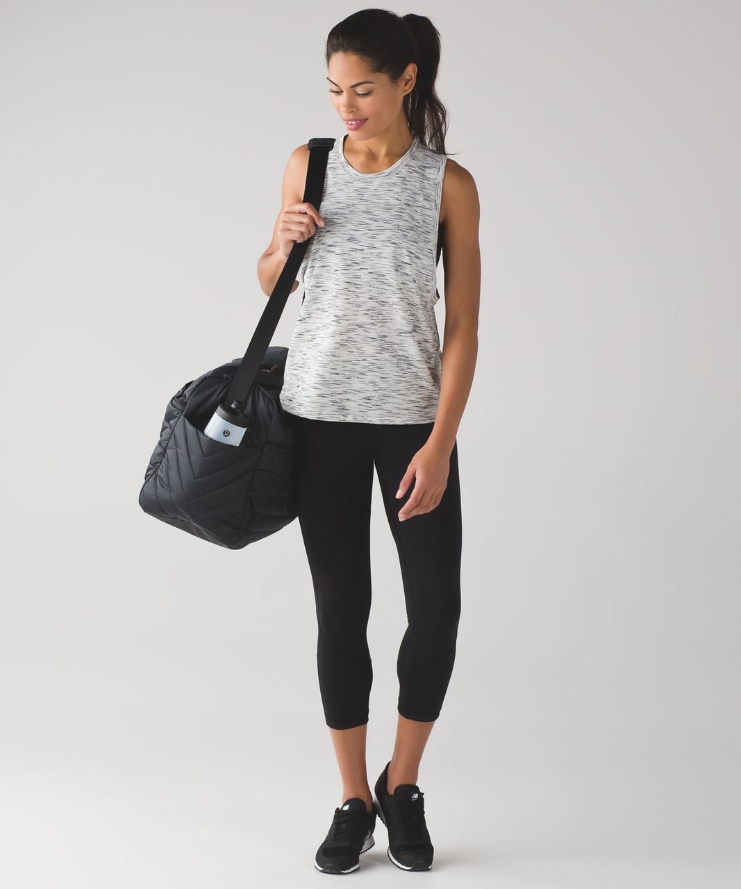 Lululemon Cardio Squad Tank II - Tiger Space Dye Black White