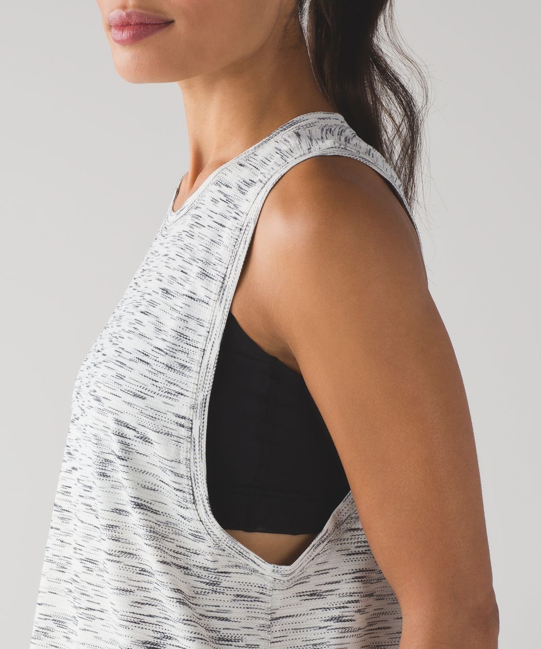 Lululemon Cardio Squad Tank II - Tiger Space Dye Black White