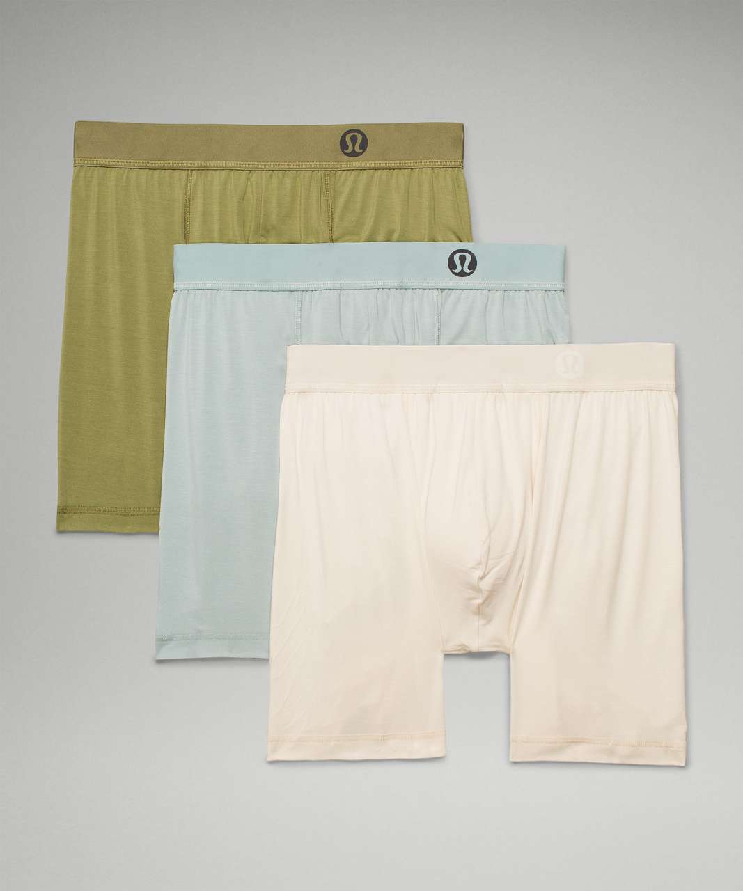 Lululemon Always In Motion Boxer 5" 3 Pack - Silver Blue / Bronze Green / White Opal