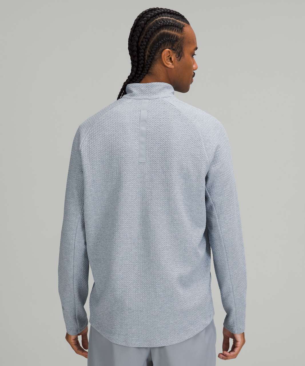 Lululemon At Ease Half-Zip - Heathered Chambray / White