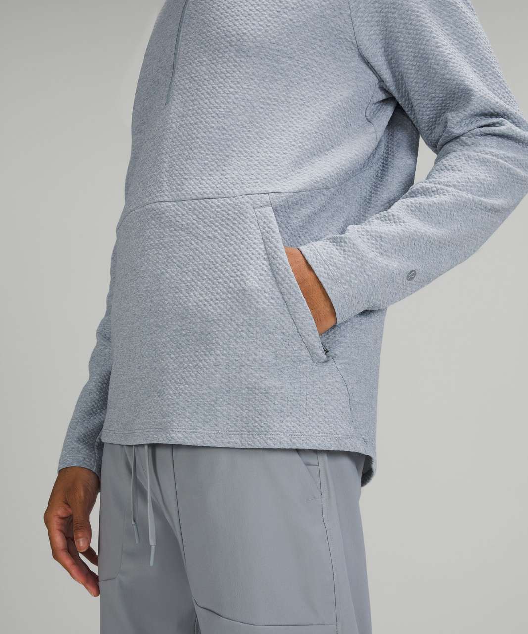 Lululemon At Ease Half-Zip - Heathered Chambray / White