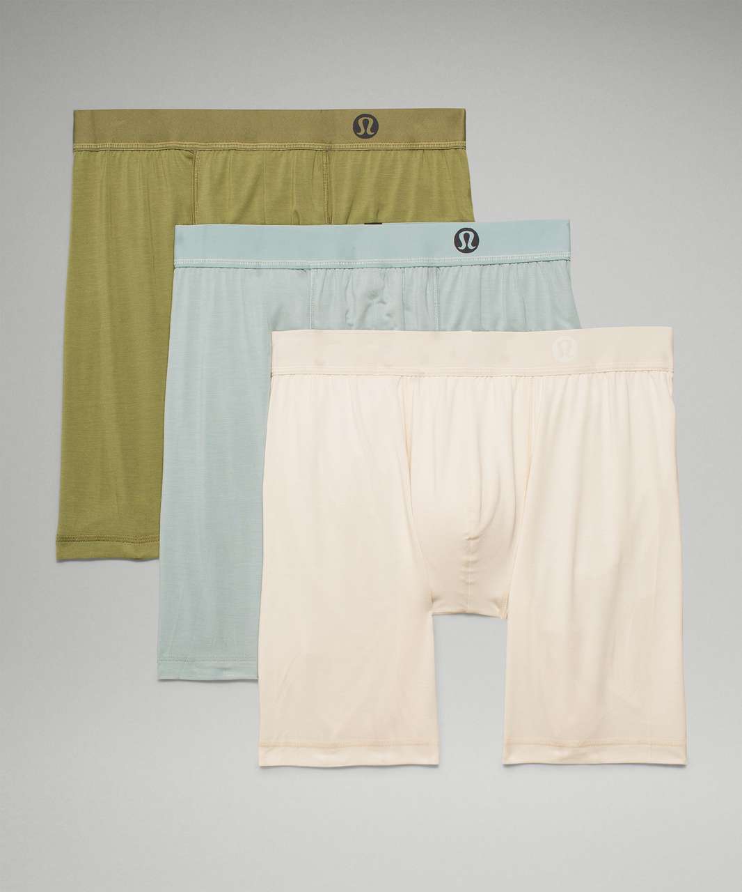 Lululemon Always In Motion Boxer 7" 3 Pack - Silver Blue / Bronze Green / White Opal