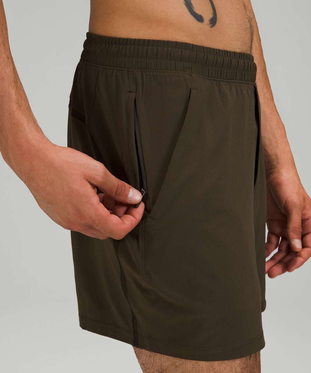 Lululemon Pace Breaker Linerless Short 5" - Dark Olive