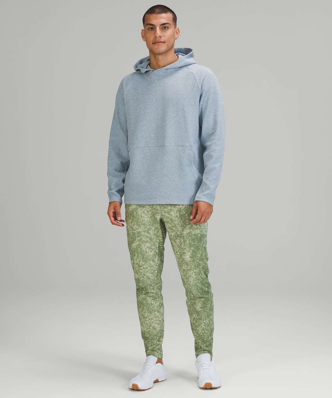 Lululemon Textured Tech Pant - Denim Wash Print Green Twill Multi